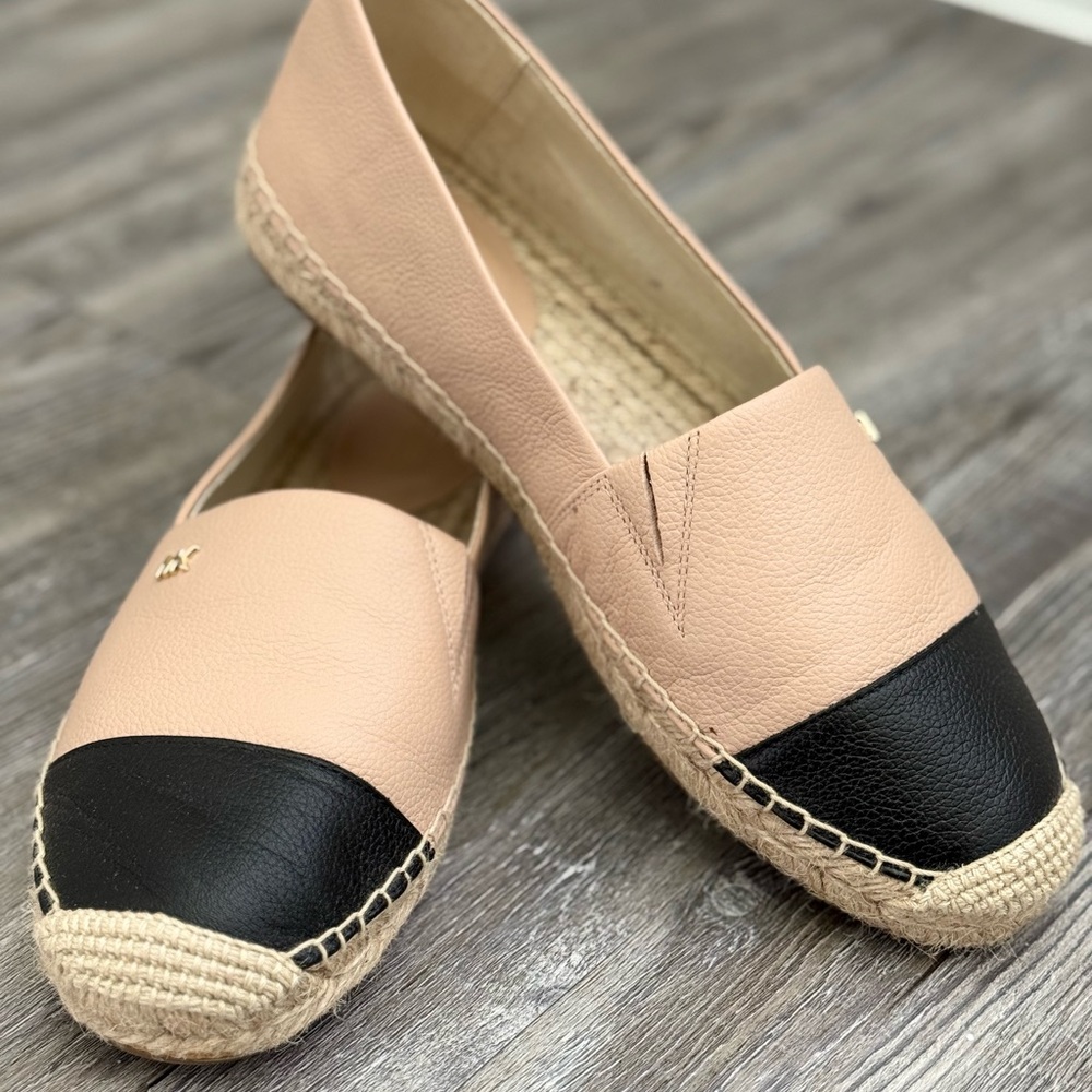 Elegant Black and Pink Espadrille Flats